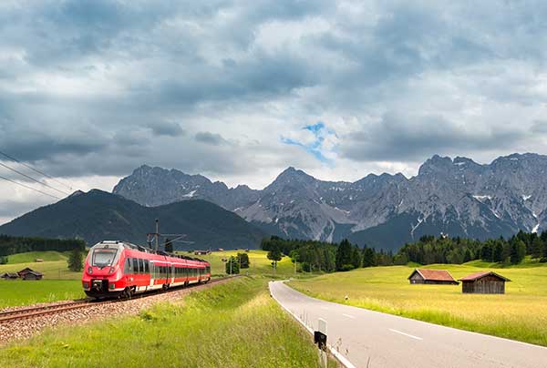 traveling by train in Austria